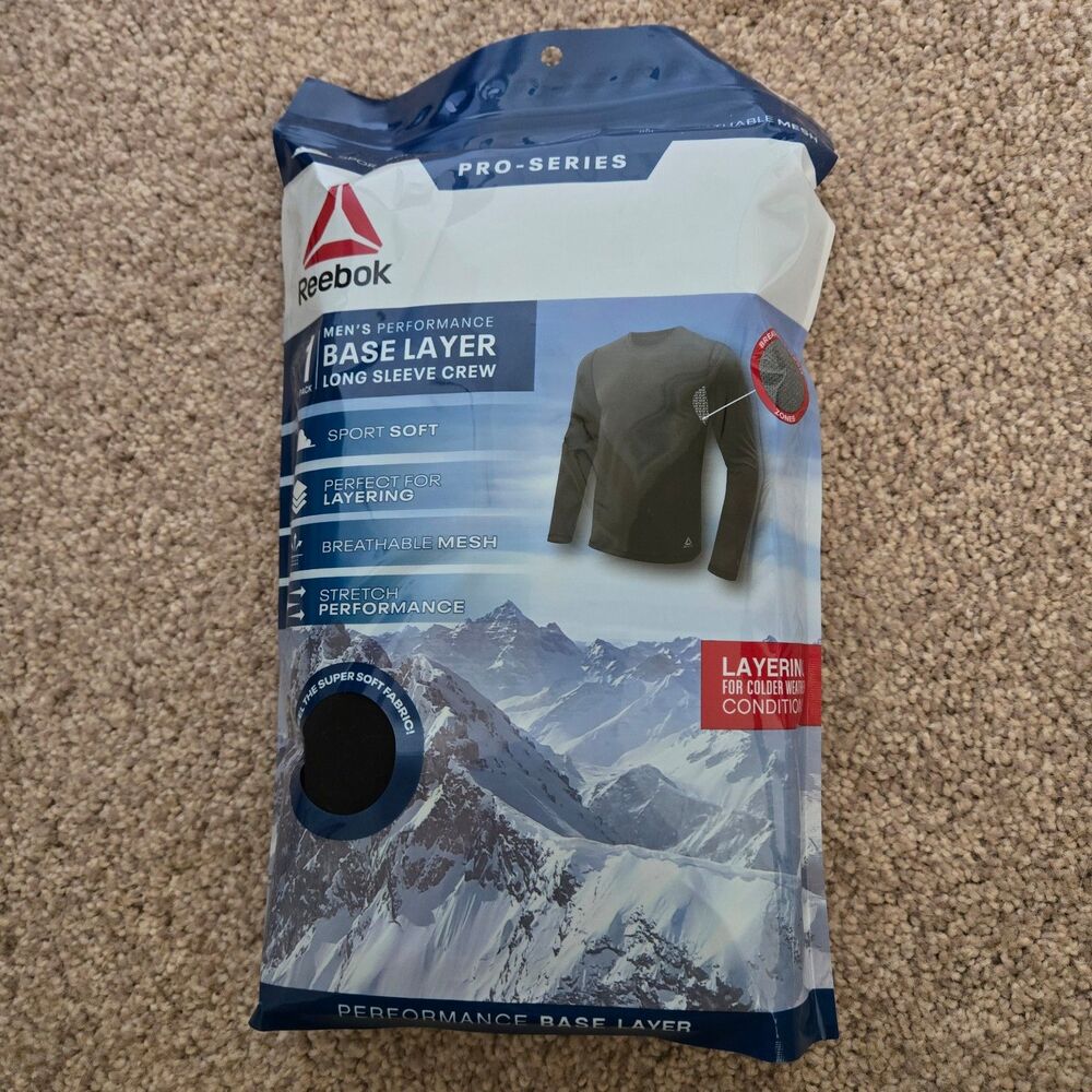 Reebok Men's Performance Base Layer Long Sleeve Crew Size XXL New